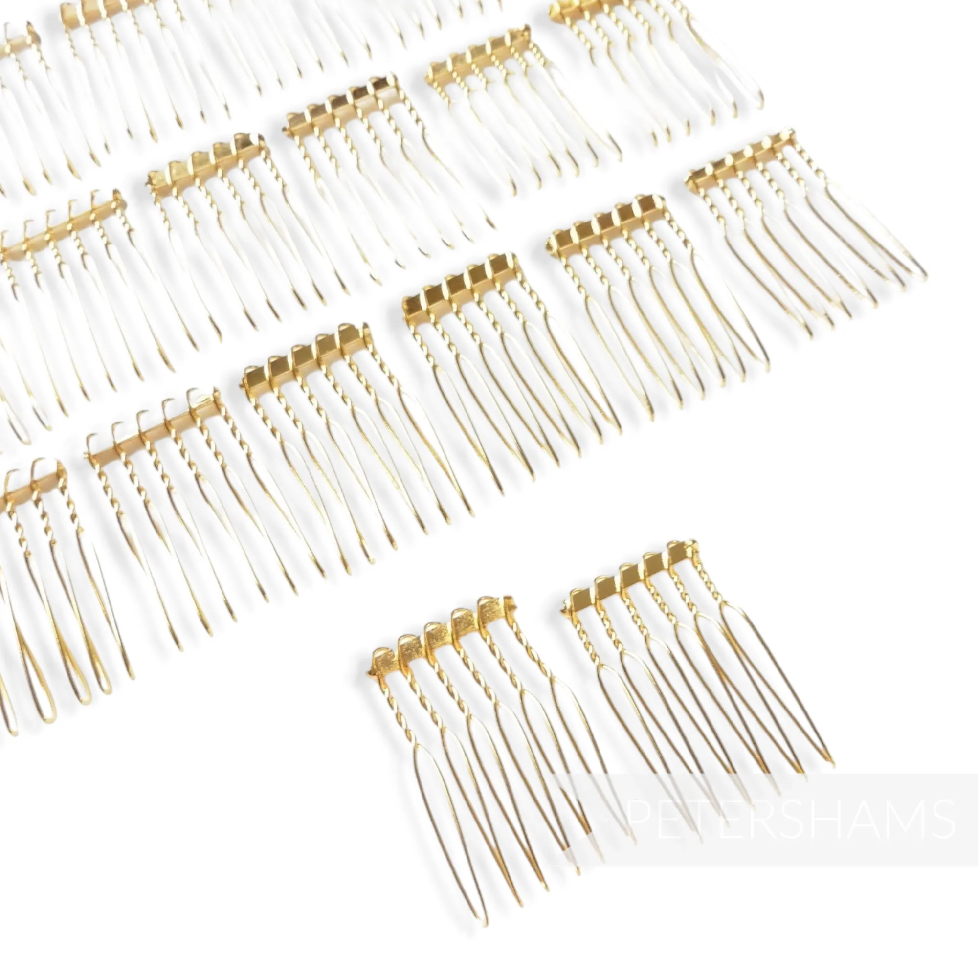 Mini Silver or Gold Plated Metal Hair Combs