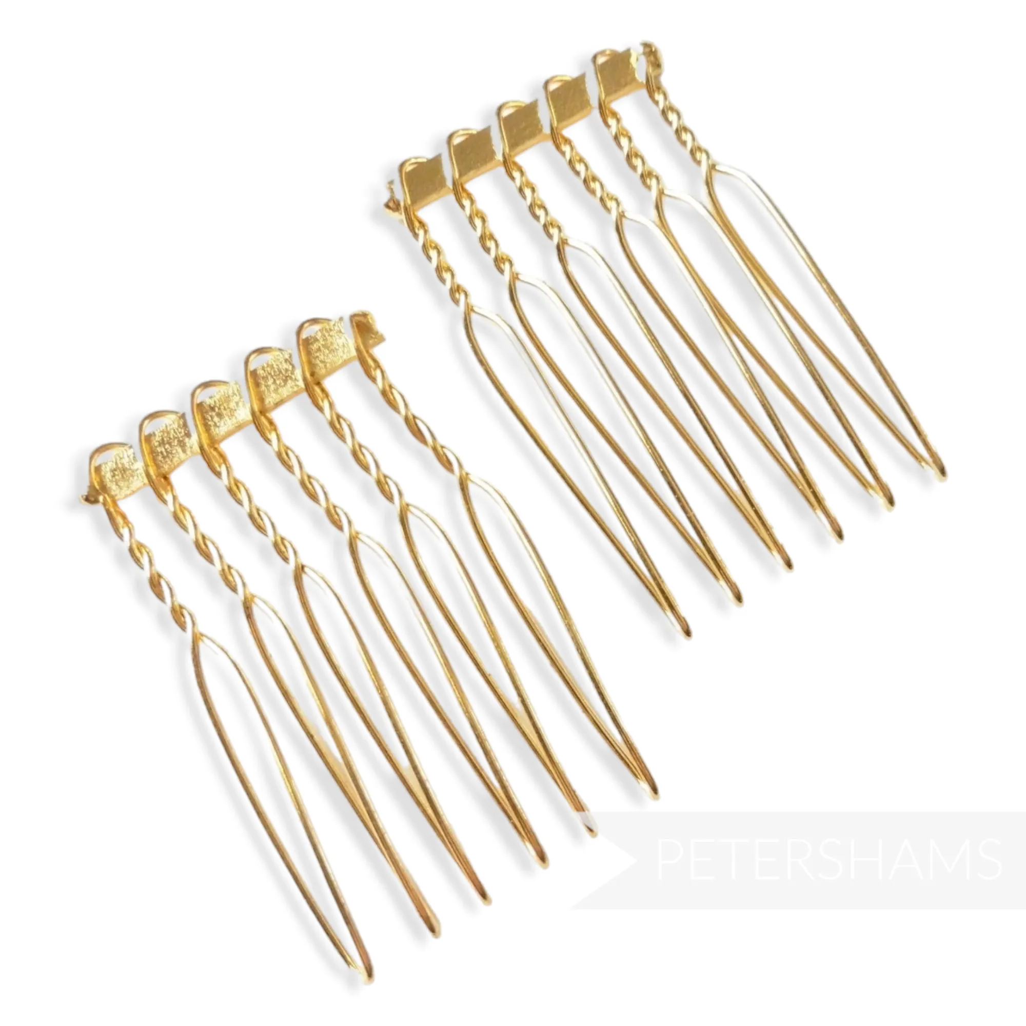 Mini Silver or Gold Plated Metal Hair Combs