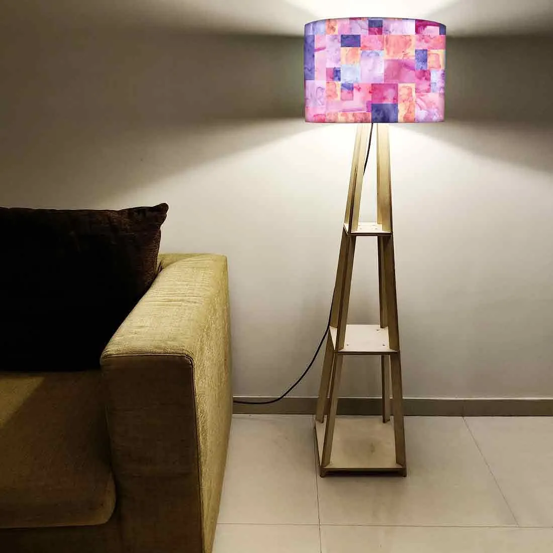 Modern Floor Lamps For Living Room - Pink Stone Effect