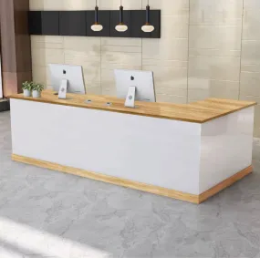 Modern Simple Wood Color Reception Desk