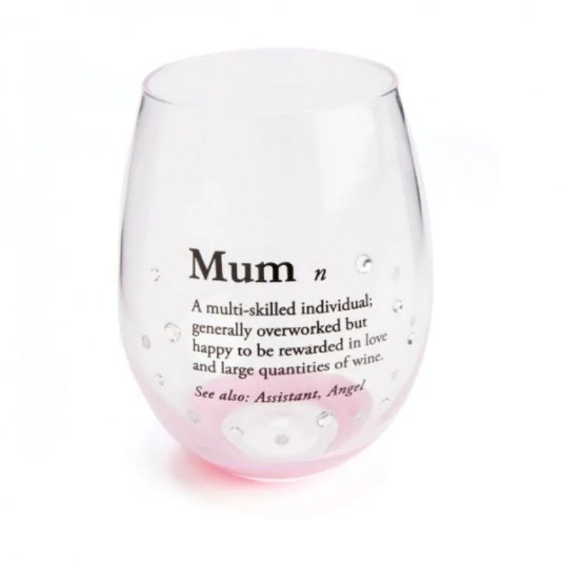 Mum Definition Tallulah Stemless Wine Glass - 10cm x 10cm x 13cm