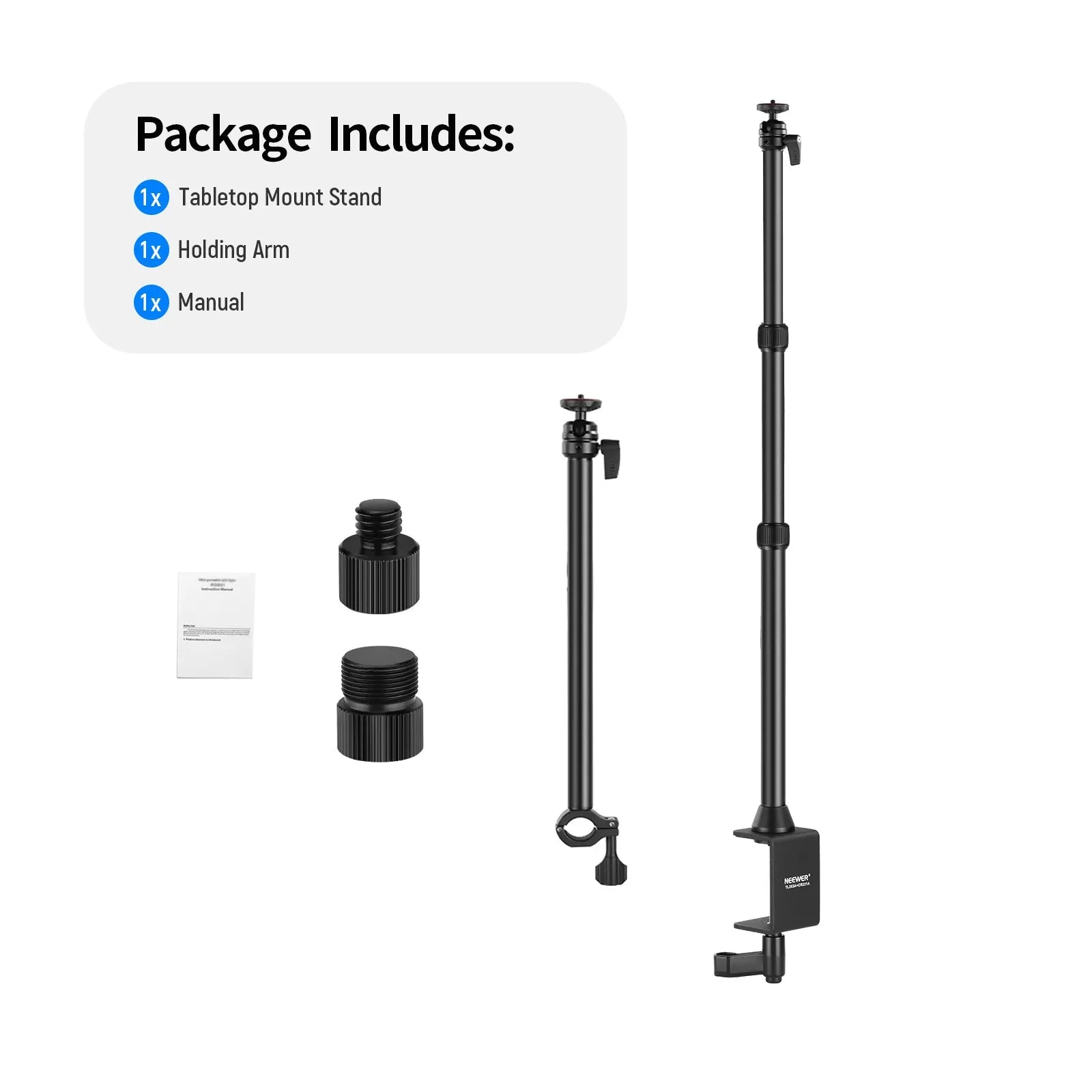 NEEWER Tabletop Camera Mount Light Stand With Flexible Arm