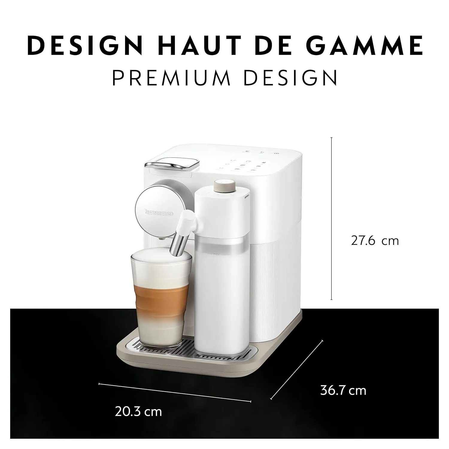 Nespresso Gran Lattissima EN640.W Coffee and Espresso Machine by DeLonghi with Aeroccino, 9 Different Recipe, Rapid Heating, Automatic Shut off, Feather Touch Buttons, White (220 Volts)