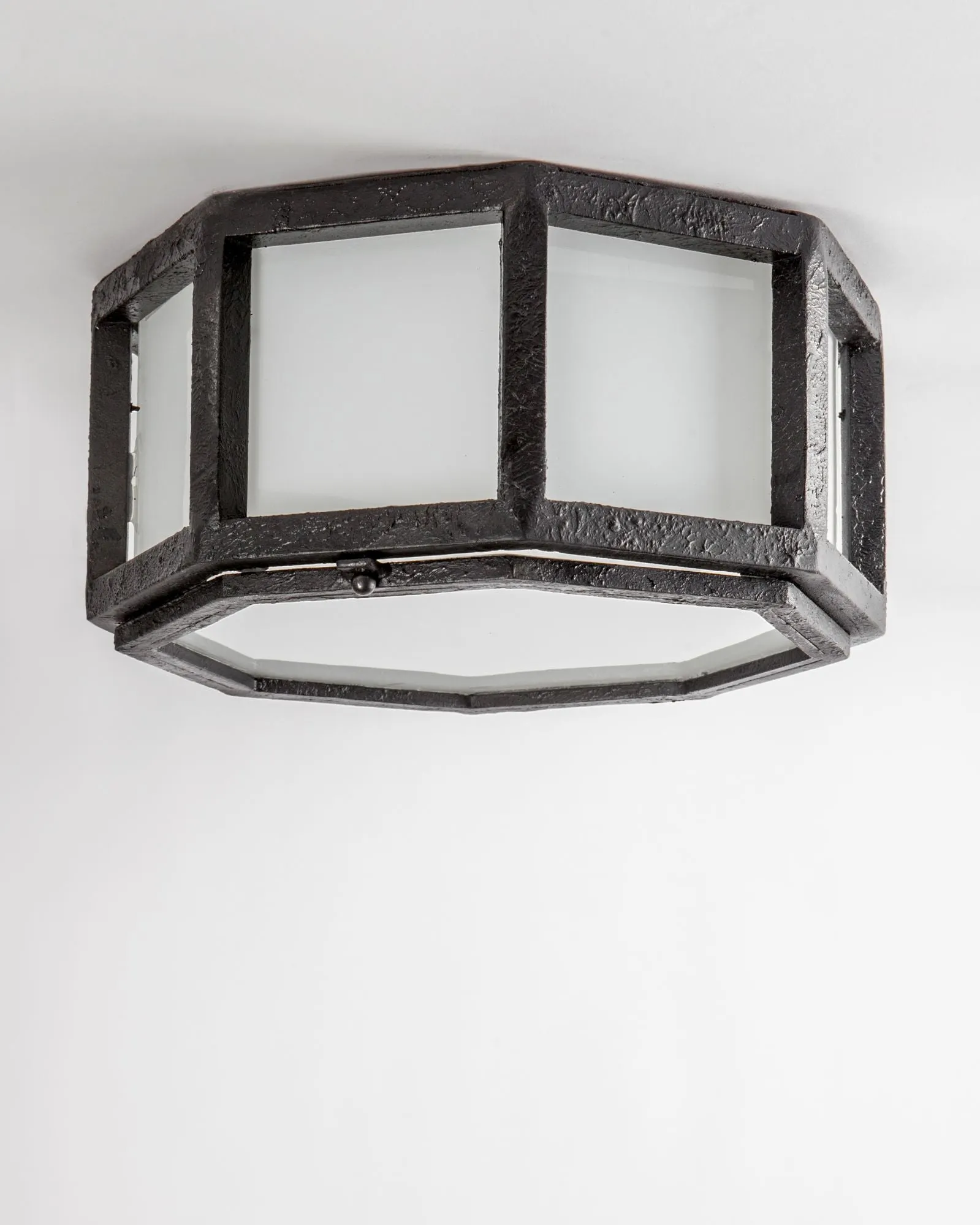 Octagonal Flush Mount with Opal White Glass