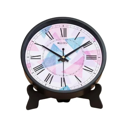 Olive Tree 8-Inch Plastic Analog Wall Clock/Table Clock - Modern Dial Latest Stylish Table Clock (Black Frame, Quartz Movement)-1001