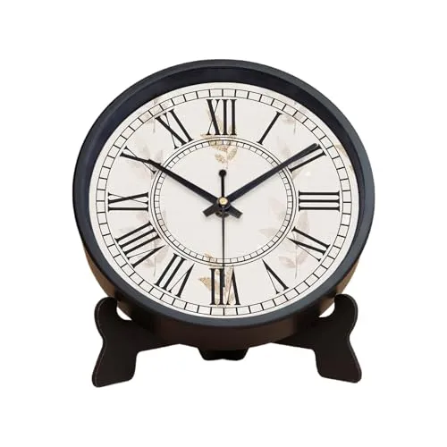 Olive Tree 8-Inch Plastic Analog Wall Clock/Table Clock - Modern Dial Latest Stylish Table Clock (Black Frame, Quartz Movement)-1004