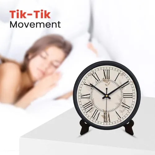 Olive Tree 8-Inch Plastic Analog Wall Clock/Table Clock - Modern Dial Latest Stylish Table Clock (Black Frame, Quartz Movement)-1004