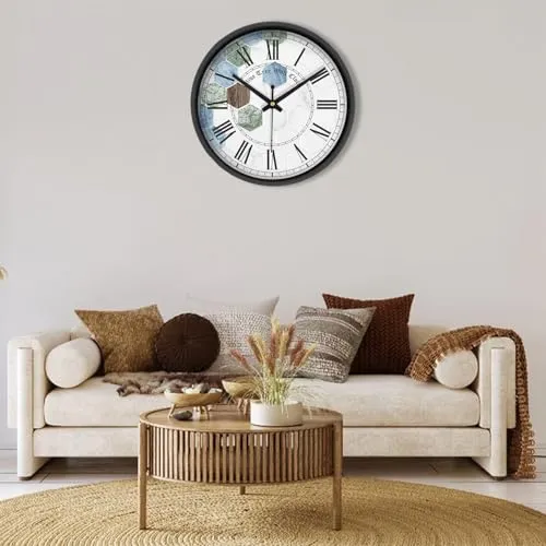 Olive Tree 8-Inch Plastic Analog Wall Clock/Table Clock - Modern Dial Latest Stylish Table Clock (Black Frame, Quartz Movement)-1006