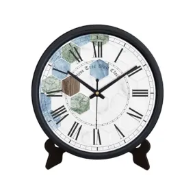 Olive Tree 8-Inch Plastic Analog Wall Clock/Table Clock - Modern Dial Latest Stylish Table Clock (Black Frame, Quartz Movement)-1006