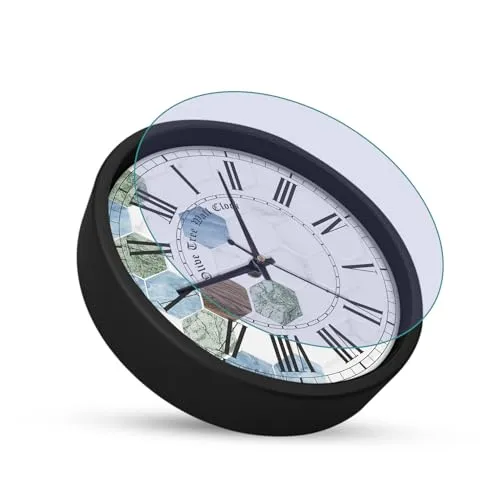 Olive Tree 8-Inch Plastic Analog Wall Clock/Table Clock - Modern Dial Latest Stylish Table Clock (Black Frame, Quartz Movement)-1006