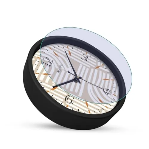 Olive Tree 8-Inch Plastic Analog Wall Clock/Table Clock - Modern Dial Latest Stylish Table Clock (Black Frame, Quartz Movement)-1008