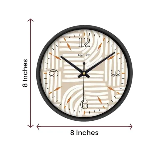 Olive Tree 8-Inch Plastic Analog Wall Clock/Table Clock - Modern Dial Latest Stylish Table Clock (Black Frame, Quartz Movement)-1008