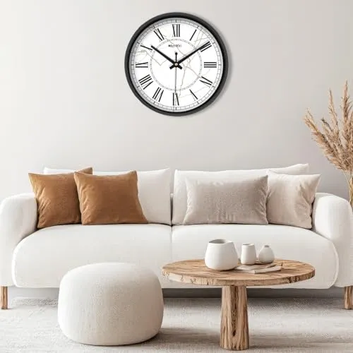 Olive Tree 8-Inch Plastic Analog Wall Clock/Table Clock - Modern Dial Latest Stylish Table Clock (Black Frame, Quartz Movement)-1010