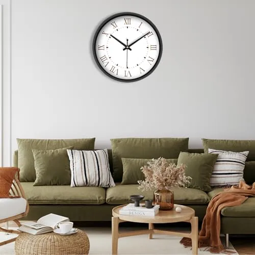 Olive Tree 8-Inch Plastic Analog Wall Clock/Table Clock - Modern Dial Latest Stylish Table Clock (Black Frame, Quartz Movement)-1016