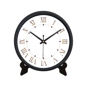 Olive Tree 8-Inch Plastic Analog Wall Clock/Table Clock - Modern Dial Latest Stylish Table Clock (Black Frame, Quartz Movement)-1016