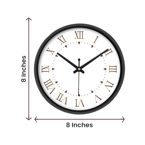 Olive Tree 8-Inch Plastic Analog Wall Clock/Table Clock - Modern Dial Latest Stylish Table Clock (Black Frame, Quartz Movement)-1016