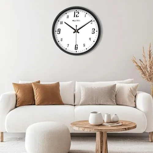 Olive Tree 8-Inch Plastic Analog Wall Clock/Table Clock - Modern Dial Latest Stylish Table Clock (Black Frame, Quartz Movement)-1026