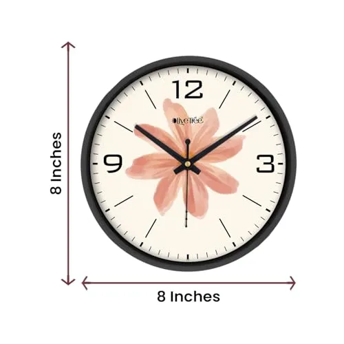 Olive Tree 8-Inch Plastic Analog Wall Clock/Table Clock - Modern Dial Latest Stylish Table Clock (Black Frame, Quartz Movement)-1031