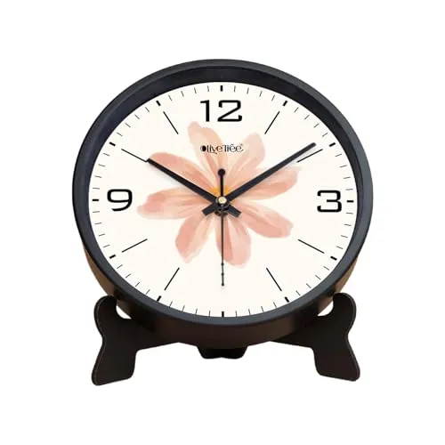 Olive Tree 8-Inch Plastic Analog Wall Clock/Table Clock - Modern Dial Latest Stylish Table Clock (Black Frame, Quartz Movement)-1031