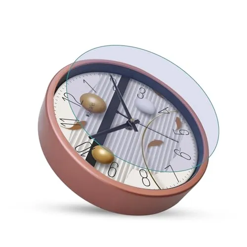 Olive Tree 8-Inch Plastic Analog Wall Clock/Table Clock - Modern Dial Latest Stylish Table Clock (Copper Frame, Quartz Movement)-1058