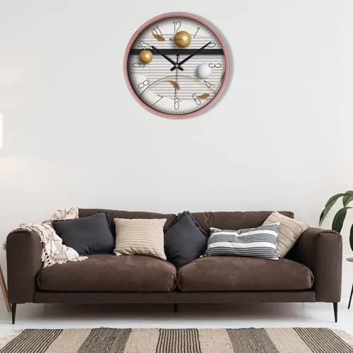 Olive Tree 8-Inch Plastic Analog Wall Clock/Table Clock - Modern Dial Latest Stylish Table Clock (Copper Frame, Quartz Movement)-1058