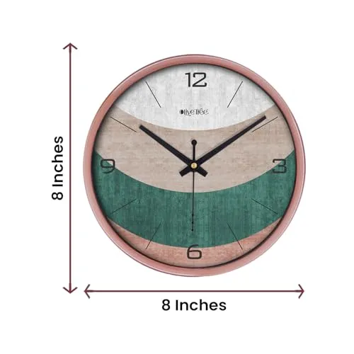 Olive Tree 8-Inch Plastic Analog Wall Clock/Table Clock - Modern Dial Latest Stylish Table Clock (Copper Frame, Quartz Movement)-1064