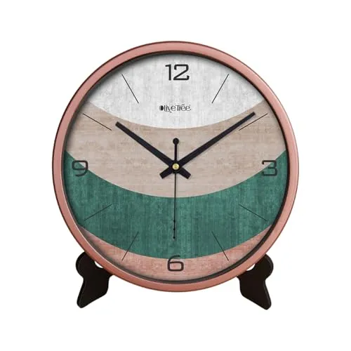 Olive Tree 8-Inch Plastic Analog Wall Clock/Table Clock - Modern Dial Latest Stylish Table Clock (Copper Frame, Quartz Movement)-1064