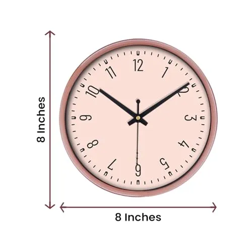 Olive Tree 8-Inch Plastic Analog Wall Clock/Table Clock - Modern Dial Latest Stylish Table Clock (Copper Frame, Quartz Movement)-1066