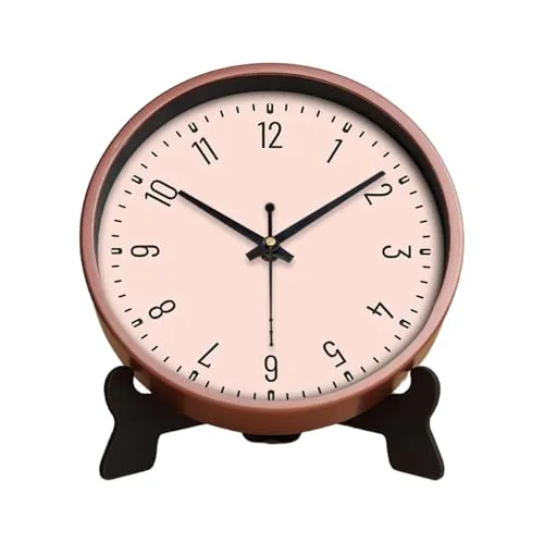 Olive Tree 8-Inch Plastic Analog Wall Clock/Table Clock - Modern Dial Latest Stylish Table Clock (Copper Frame, Quartz Movement)-1066