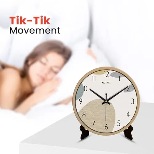 Olive Tree 8-Inch Plastic Analog Wall Clock/Table Clock - Modern Dial Latest Stylish Table Clock (Cream Frame, Quartz Movement)-1070