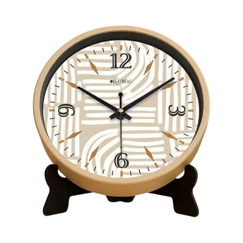 Olive Tree 8-Inch Plastic Analog Wall Clock/Table Clock - Modern Dial Latest Stylish Table Clock (Cream Frame, Quartz Movement)-1071