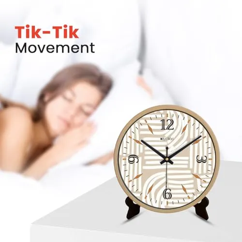 Olive Tree 8-Inch Plastic Analog Wall Clock/Table Clock - Modern Dial Latest Stylish Table Clock (Cream Frame, Quartz Movement)-1071