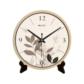 Olive Tree 8-Inch Plastic Analog Wall Clock/Table Clock - Modern Dial Latest Stylish Table Clock (Cream Frame, Quartz Movement)-1072