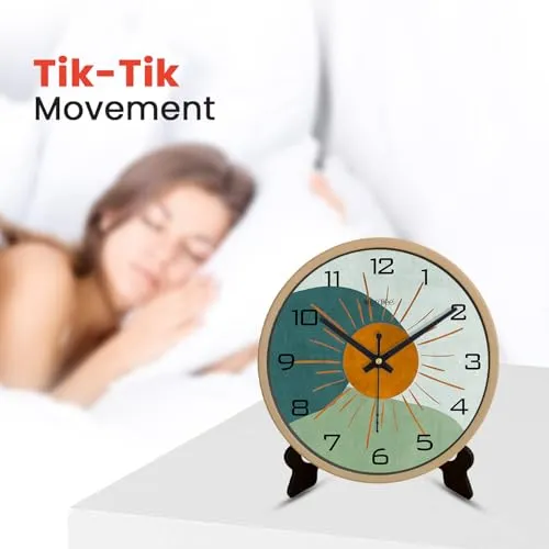 Olive Tree 8-Inch Plastic Analog Wall Clock/Table Clock - Modern Dial Latest Stylish Table Clock (Cream Frame, Quartz Movement)-1074