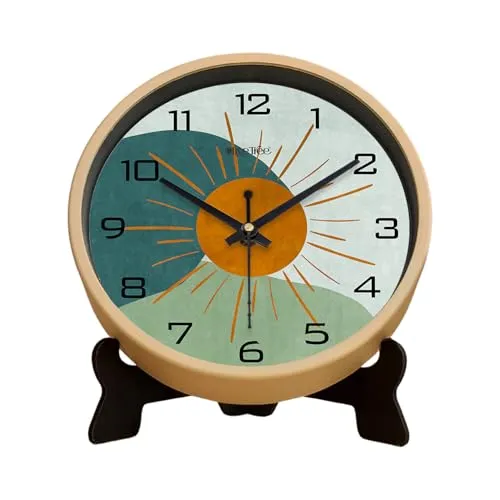 Olive Tree 8-Inch Plastic Analog Wall Clock/Table Clock - Modern Dial Latest Stylish Table Clock (Cream Frame, Quartz Movement)-1074