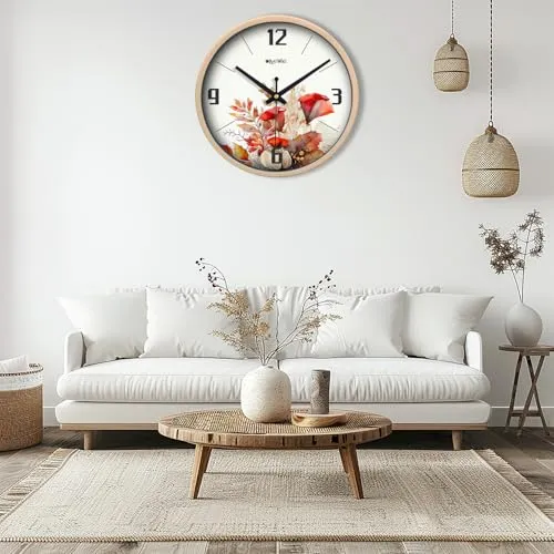 Olive Tree 8-Inch Plastic Analog Wall Clock/Table Clock - Modern Dial Latest Stylish Table Clock (Cream Frame, Quartz Movement)-1077