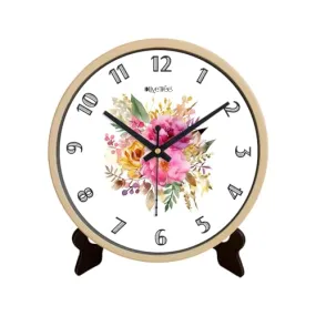 Olive Tree 8-Inch Plastic Analog Wall Clock/Table Clock - Modern Dial Latest Stylish Table Clock (Cream Frame, Quartz Movement)-1079