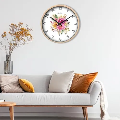 Olive Tree 8-Inch Plastic Analog Wall Clock/Table Clock - Modern Dial Latest Stylish Table Clock (Cream Frame, Quartz Movement)-1079