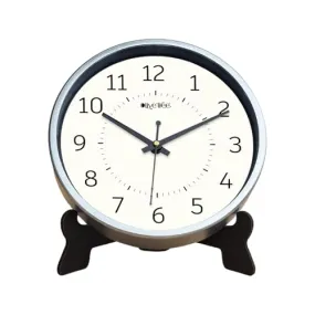 Olive Tree 8-Inch Plastic Analog Wall Clock/Table Clock - Modern Dial Latest Stylish Table Clock (Silver Frame, Quartz Movement)-1045