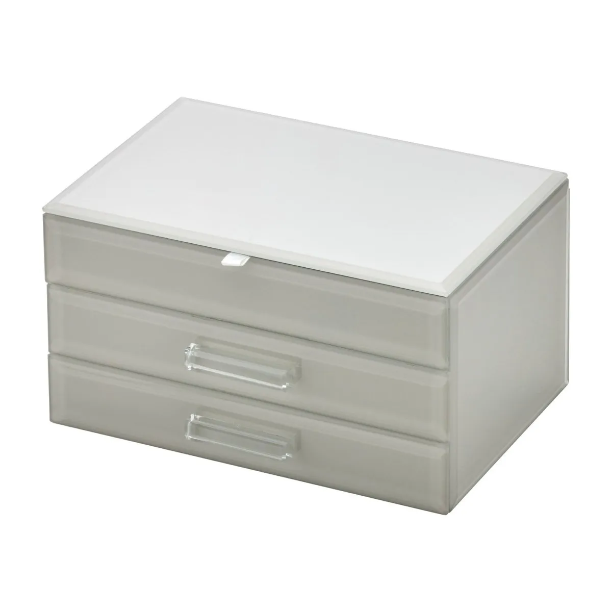 One Six Eight London Gabriella Jewellery Box with Drawers Cool Grey Medium