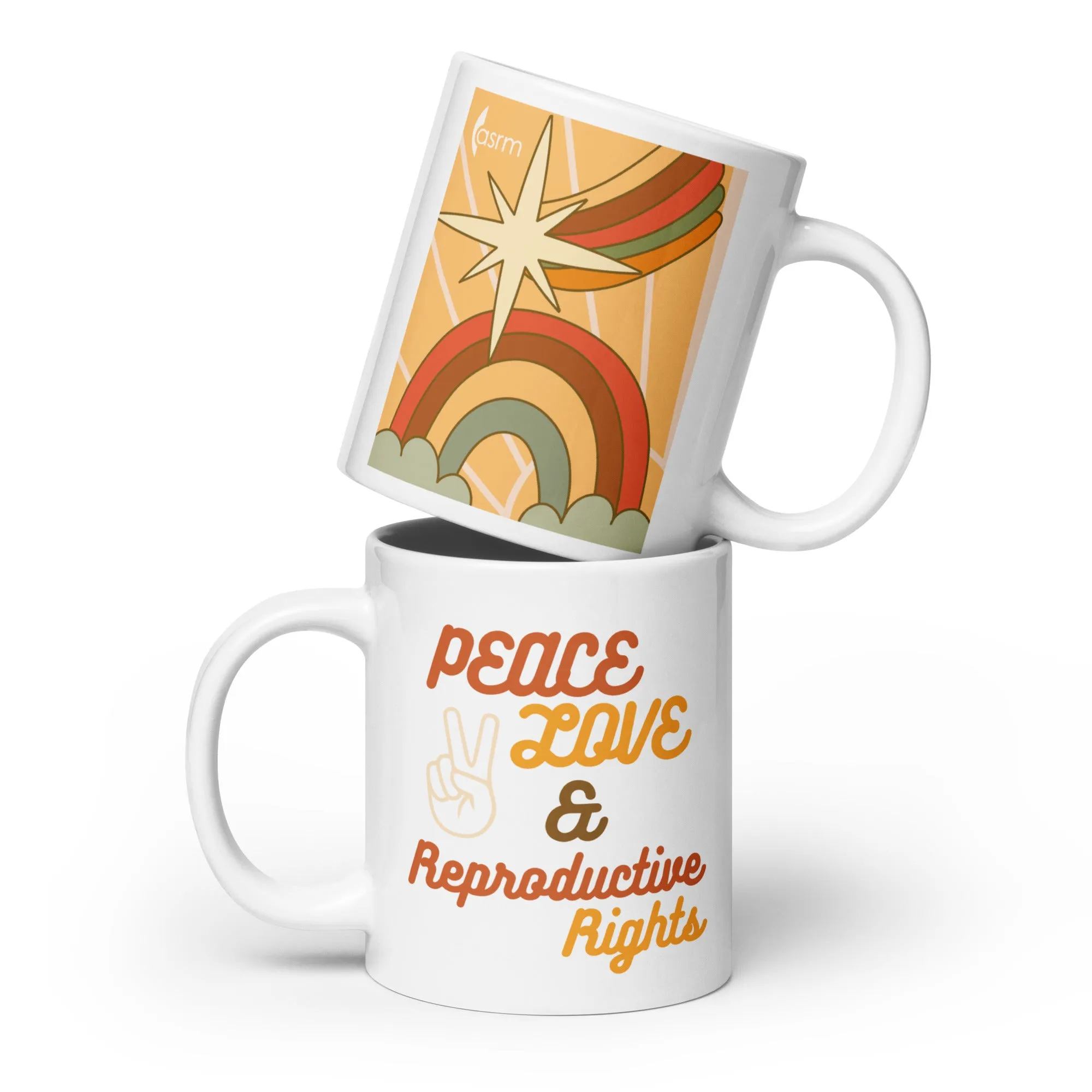 Peace, Love, and Reproductive Rights White Glossy Mug