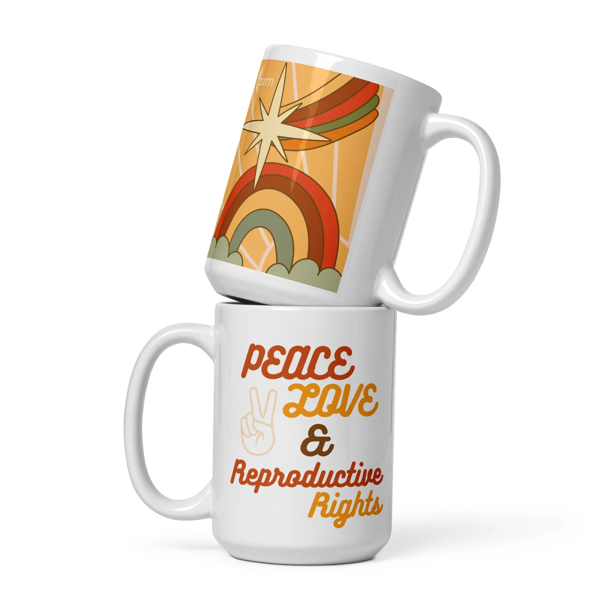 Peace, Love, and Reproductive Rights White Glossy Mug