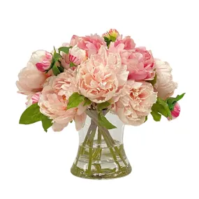 Peony in Hurricane Vase