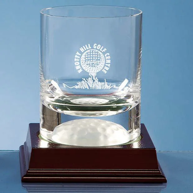 Personalised Engraved Whisky Tumbler - Golf Ball Base