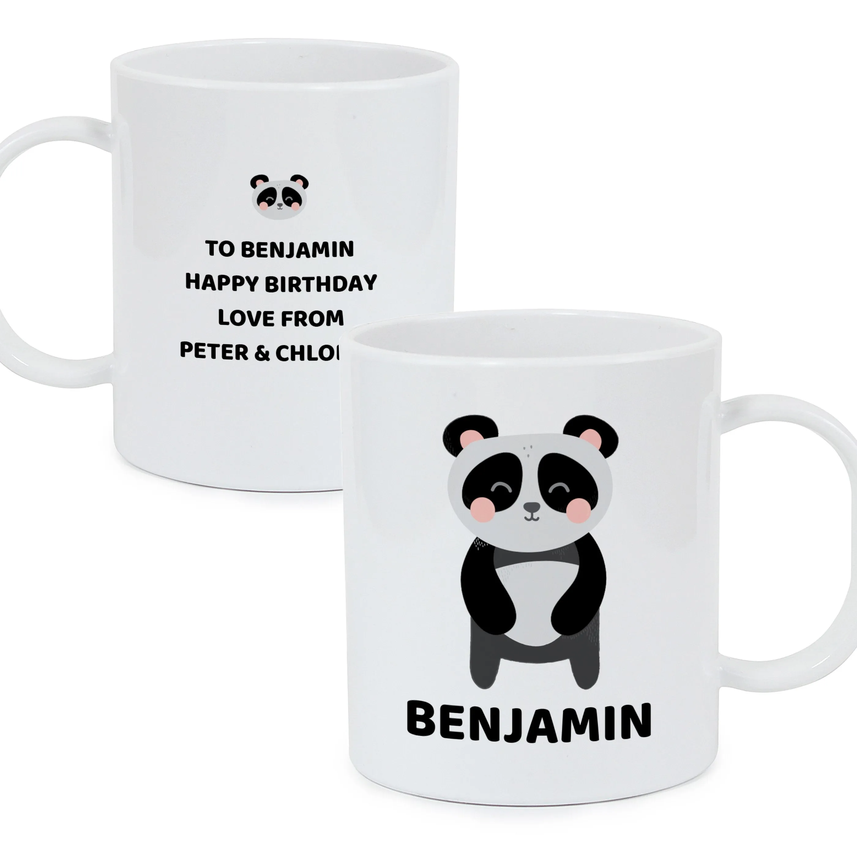 Personalised Panda Plastic Mug