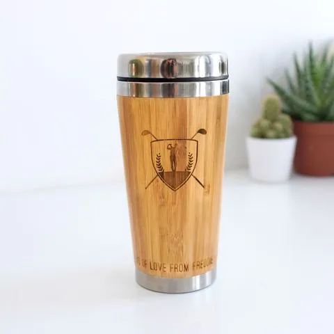 Personalised Wooden Hobby Travel Mug