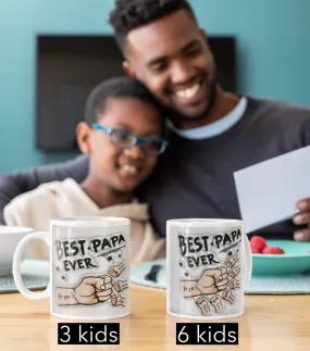 Personalized Best Dad Best Papa 3D Inflated Effect Ceramic Coffee Mug Father's Day Gift for Dad Husband Grandad UNCLE Brother BFF birthday