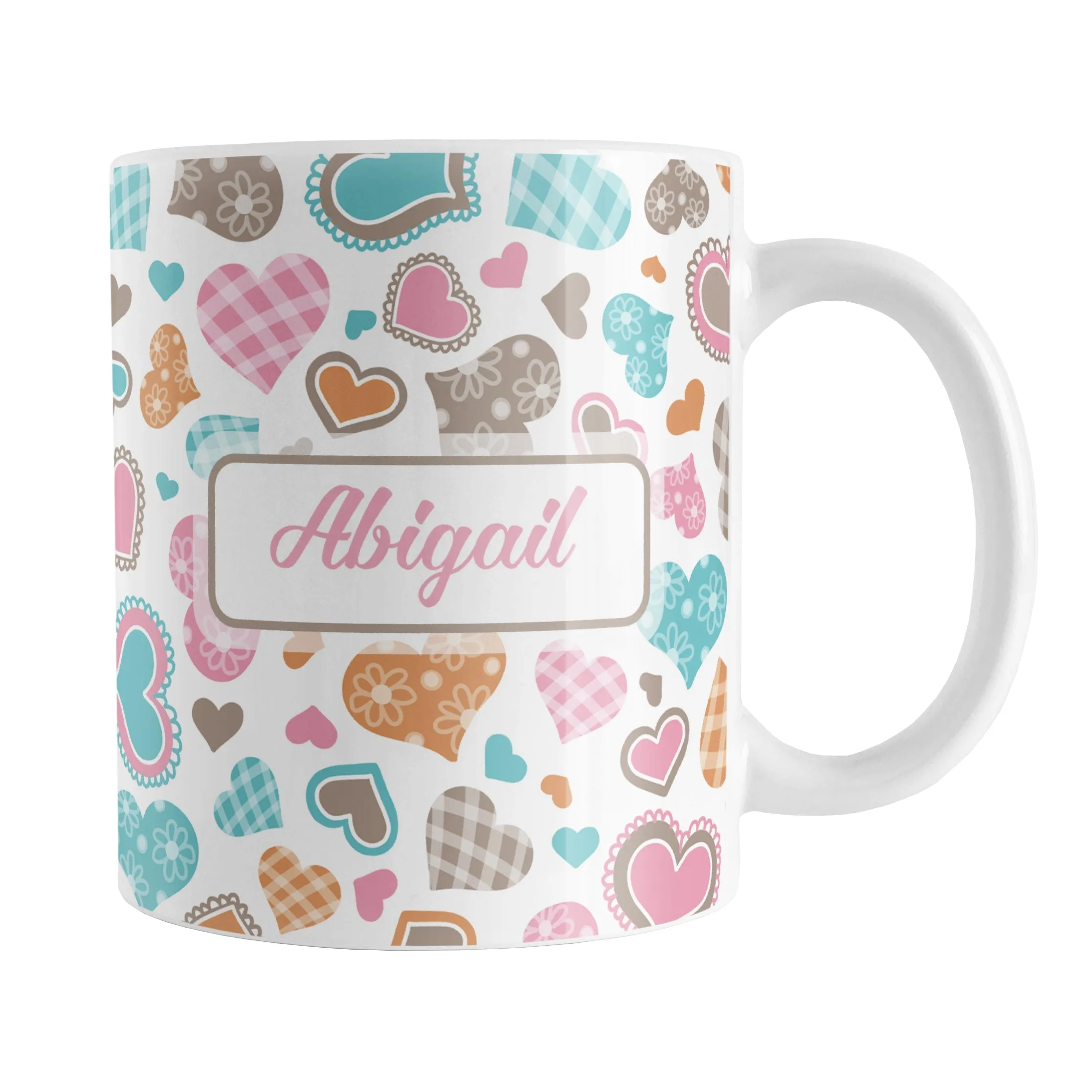 Personalized Cutesy Hearts Pattern Mug