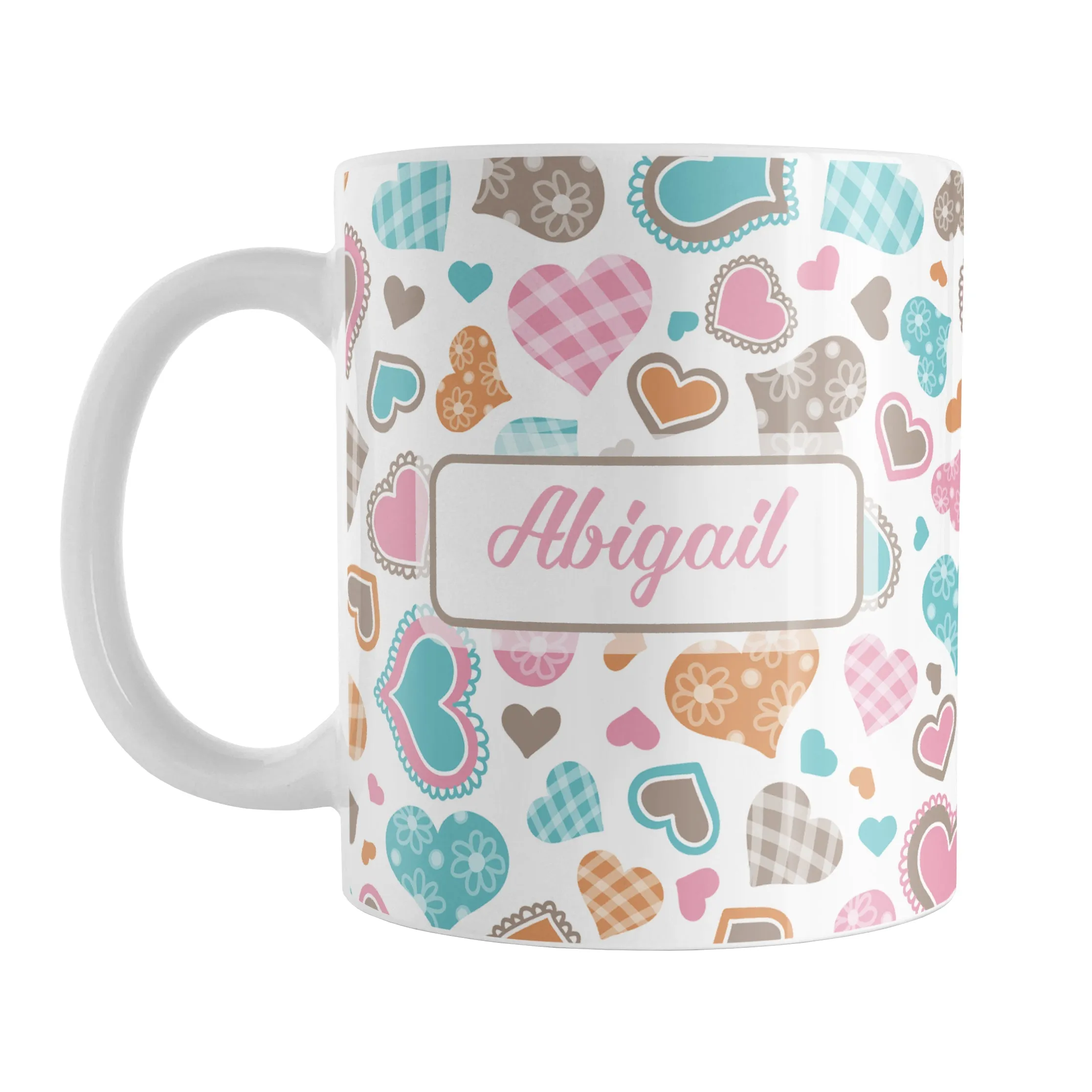 Personalized Cutesy Hearts Pattern Mug