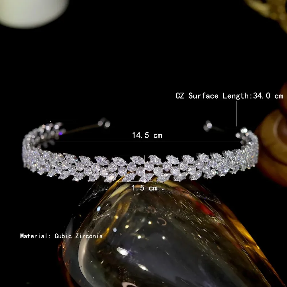 Petite Fine Cubic Zirconia Crystal Bridal Crown Wedding Headband